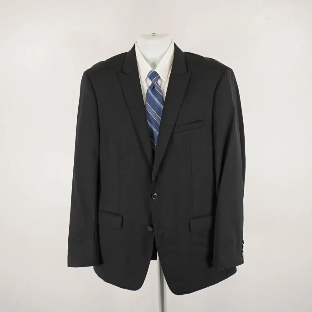 Calvin Klein‎ Black Wool Peak Label 2 Button Blazer / Suit Jacket 40R Tagged 44L
